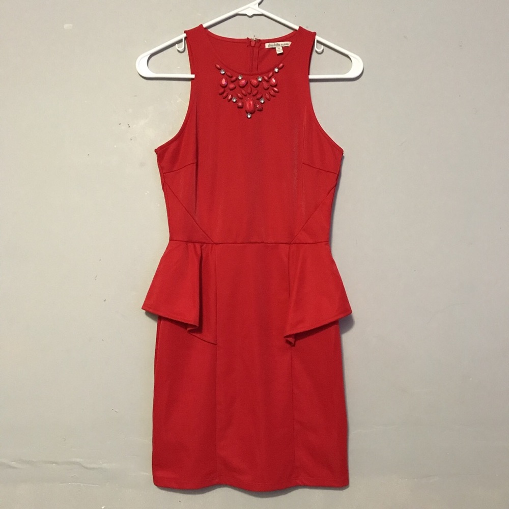 Charlotte Russe sleeveless red peplum dress